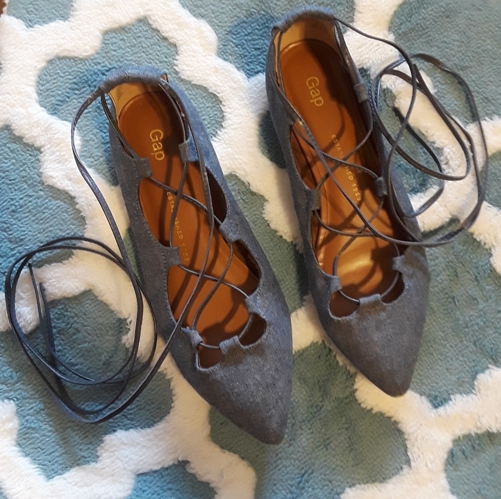 Gap Denim Lace up Flats